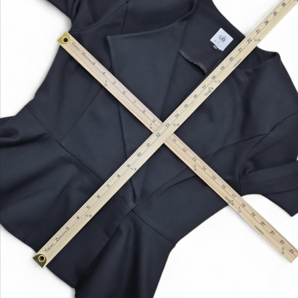 Cabi Agency Double Snap Front Peplum Ponte Blazer Jacket  #3549 Size 4 - Picture 7 of 16